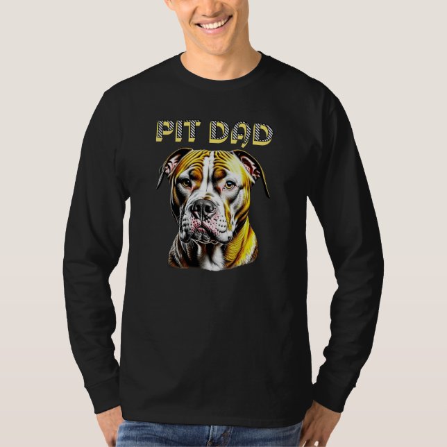 Pit Bull Pappa | HUND ÄLSKARE T Shirt (Framsida)