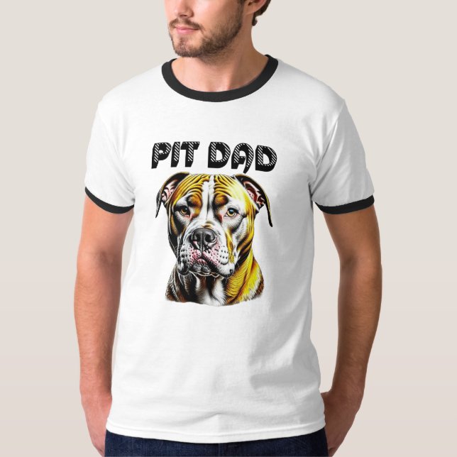 Pit Bull Pappa | HUND ÄLSKARE T Shirt (Framsida)