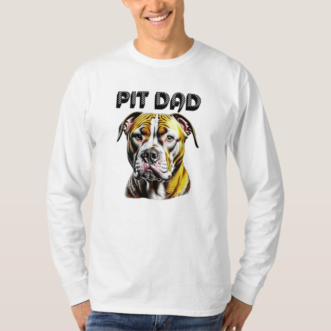 Pit Bull Pappa | Hundälskare  T Shirt (Framsida)