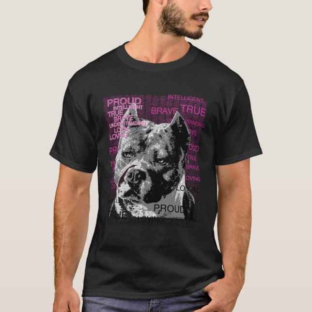 Pit Bull Pappa Mo T Shirt (Framsida)