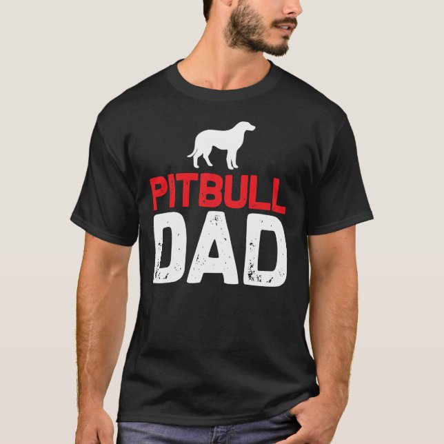 Pit Bull Pappa! T Shirt (Framsida)