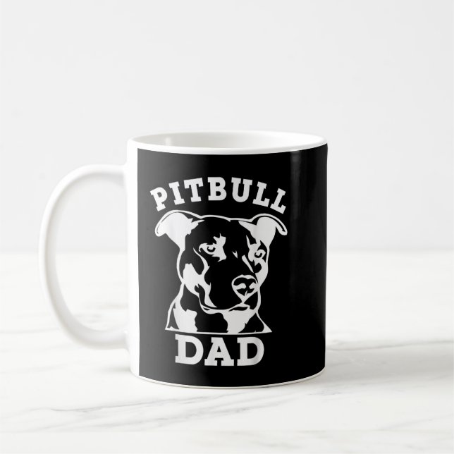 Pit Bull Pappa T-Shirt (pitbull T-shirt, pitbull o Kaffemugg (Vänster)