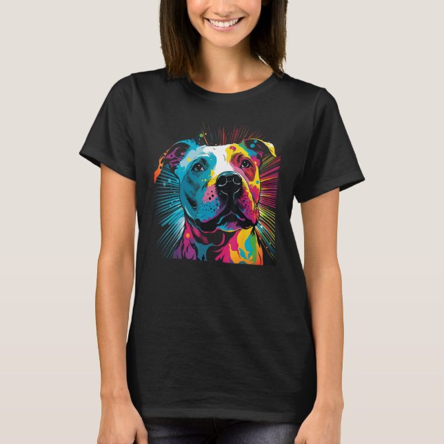 Pit Bull pitbull Artistic  Pibble T Shirt (Framsida)