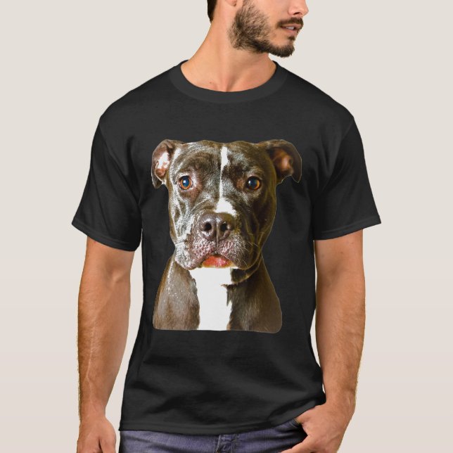 Pit Bull Pitbull Hund T Shirt (Framsida)