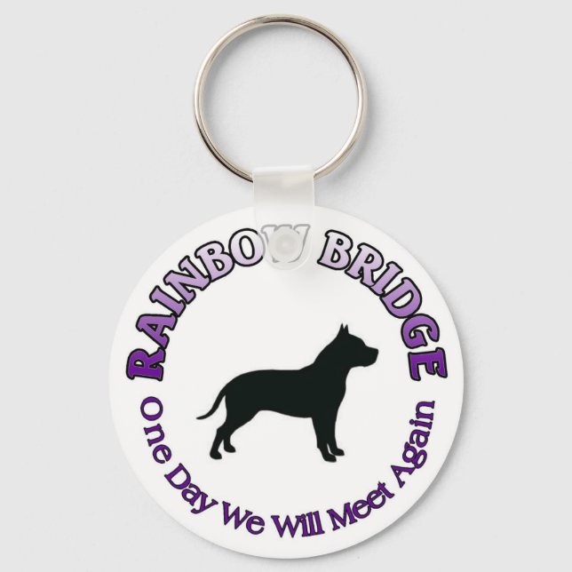 PIT BULL PITBULL RAINBOW BRIDGE KEYCHAIN NYCKELRING (Framsida)