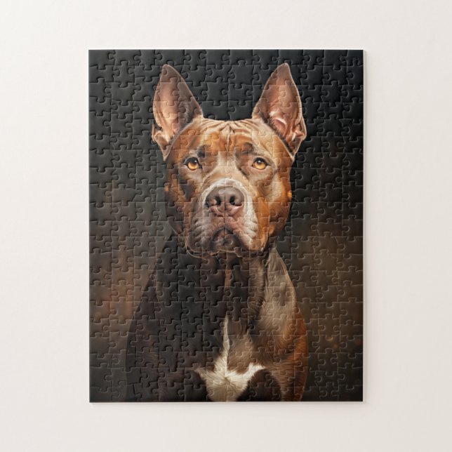 Pit Bull Porträtt Pussel (Vertikal)