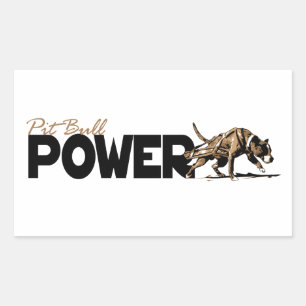 Pit Bull Power! Rektangulärt Klistermärke