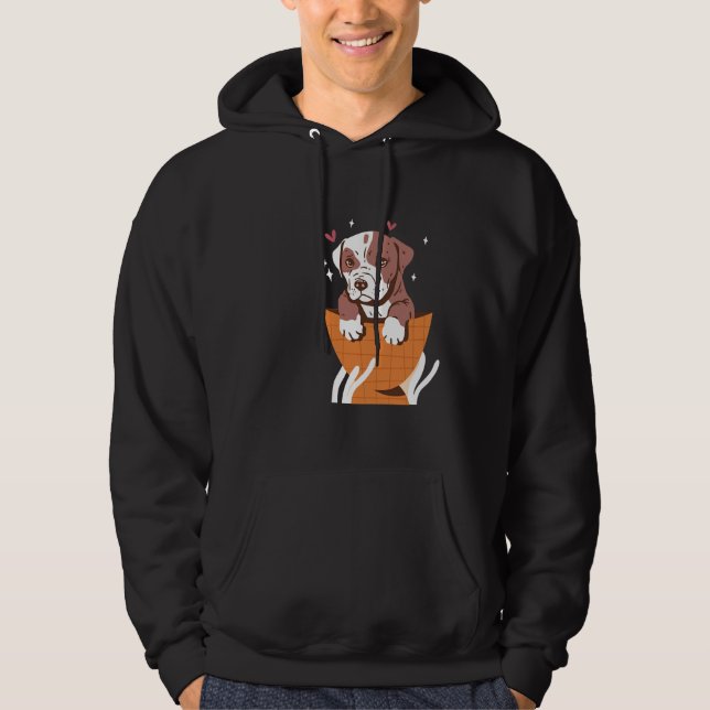 Pit Bull Puppy Hoodie (Framsida)