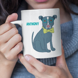 Pit Bull Puppy Hund Wearing Glass Personlig Kaffemugg
