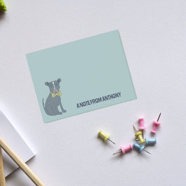 Pit Bull Puppy Hund Wearing Glass Personlig Post-it Block