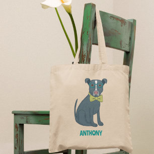 Pit Bull Puppy Hund Wearing Glass Personlig Tygkasse