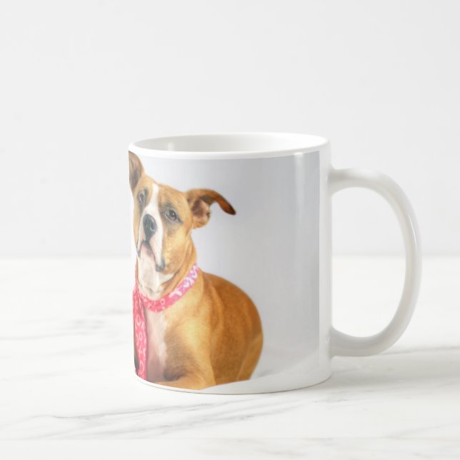 Pit Bull Puppy Kärlek i Rosa XOXO Kaffemugg (Höger)