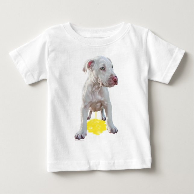 Pit Bull Puppy Piddles OOPS Shirt T Shirt (Framsida)