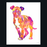 Pit Bull Puppy Pop Art Watercolor Poster<br><div class="desc">Pit Bull Puppy pop art stil poster. En ljus och färglös påstående för dina väggar. Originalteckning © DoggyStyle Design Studio. Vi tänka hundar är de bästa! Deras ovillkorliga kärlek och lojalitet... Hur svan och ansikte tänds när du kommer hem... Du får bara inte det från människor. Märk deras medvetenhet med...</div>