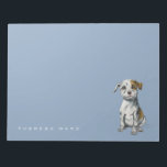 Pit Bull Puppy Sketch Teckning | Lägg till ditt na Anteckningsblock<br><div class="desc">Detta arbete utfördes med blyertspennan teckning och sedan färgad digitalt med konte och pastel. Det är en teckning av en bull-valp sitta med ett leende på ansikte. Han har en mycket mjuk syn på sin ansikte. Han är vit med tan mönster.</div>