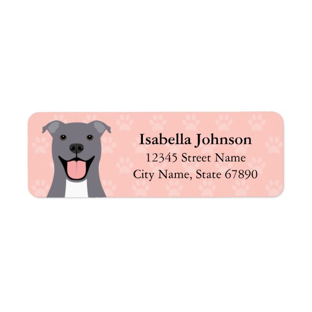 Pit Bull Returadressetiketter Returadress Etikett (Framsidan)