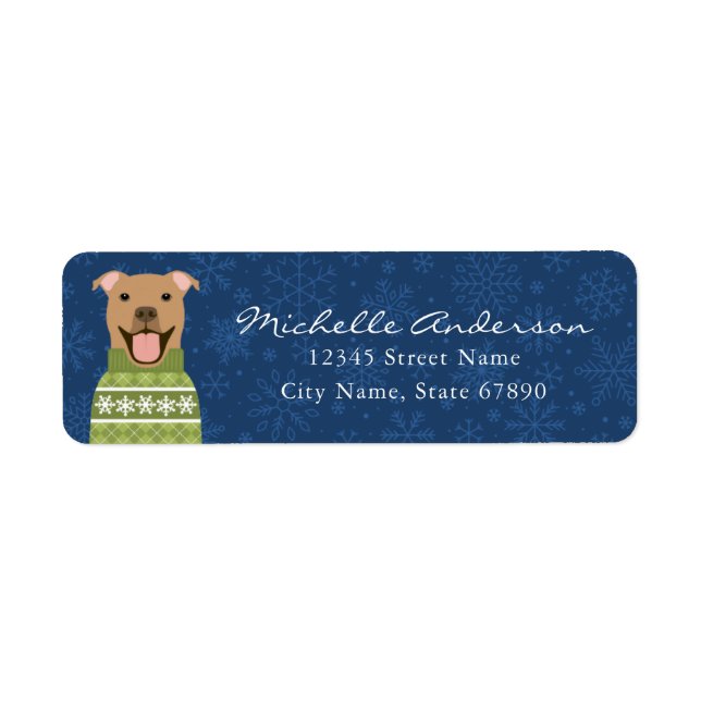 Pit Bull Returetiketters Returadress Etikett (Framsidan)