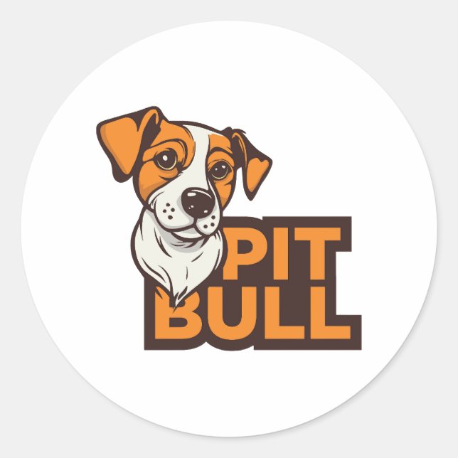 Pit Bull Runt Klistermärke (Framsida)