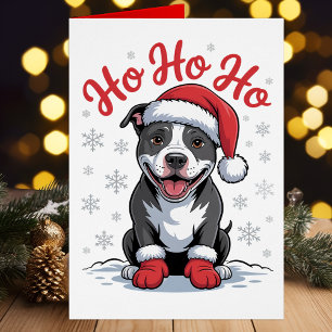 Pit Bull Santa Pittbull Hund Pittie Hälsningskort