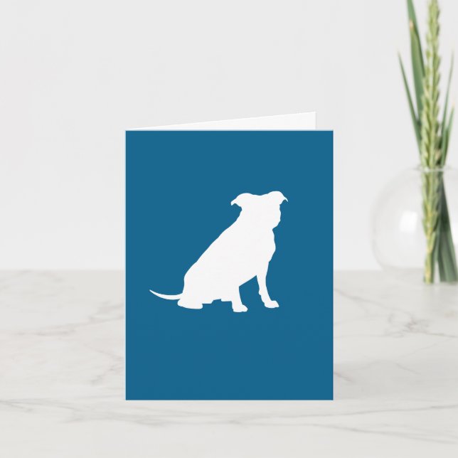 Pit Bull Silhouette Baby Shower Puppy Hund Tack Kort (Framsida)
