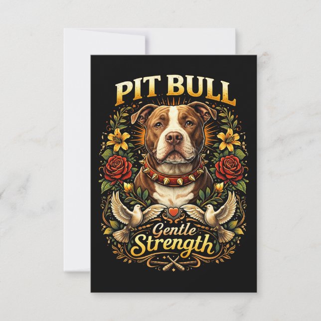 Pit Bull: Skön styrka Tack Kort (Framsida)