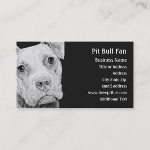 Pit Bull Terrier (Grått) - Affärskort Visitkort
