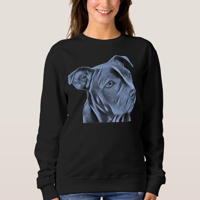 Pit Bull Terrier-Hund - en vacker målning av en Bl T Shirt (Framsida)