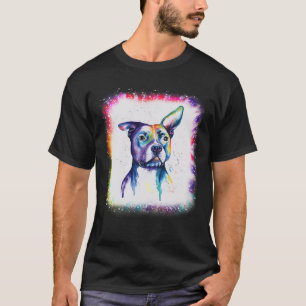 Pit-Bull Terrier Hund, Pappa Mamma Boy Tie Dye Ble T Shirt