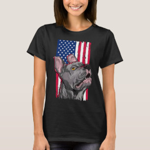 Pit Bull Terrier Hundälskares American USA flagga T Shirt