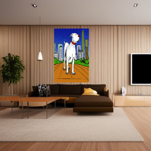 Pit Bull Terrier i parken   AI Art Poster