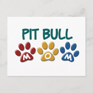 PIT BULL TERRIER Mamma Paw Skriv ut 1 Vykort