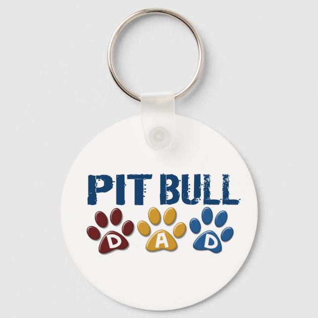 PIT BULL TERRIER Pappa Paw Skriv ut 1 Nyckelring (Framsida)