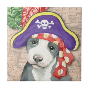 Pit Bull Terrier Pirat Kakelplatta