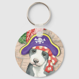 Pit Bull Terrier Pirat Nyckelring