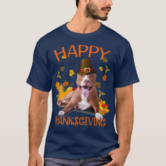 Pit Bull Turkey Funny Thanksgiving Dogs T Shirt