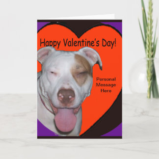Pit Bull Valentine Lägg till ditt personliga medde Helgkort