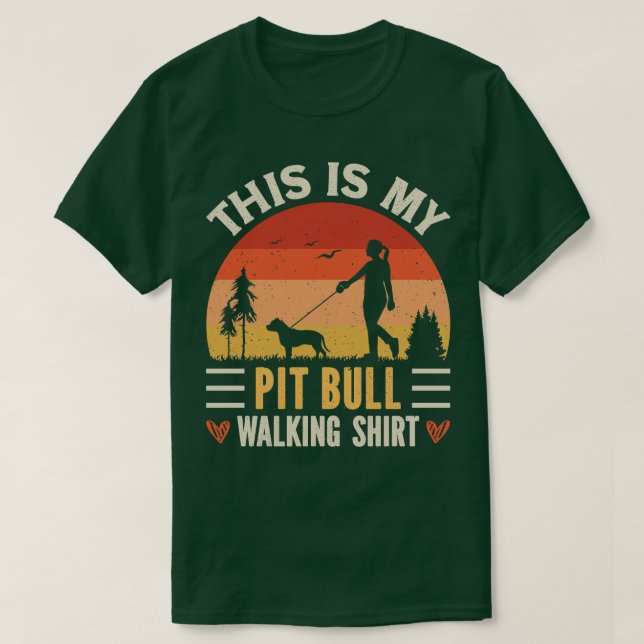 Pit Bull Walking 1 T Shirt (Design framsida)