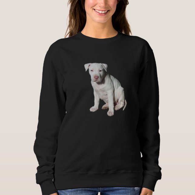 Pit Bull White Pit Bull Puppy Hund aveln T Shirt (Framsida)
