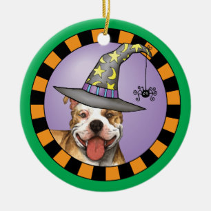 Pit Bull Witch Julgransprydnad Keramik