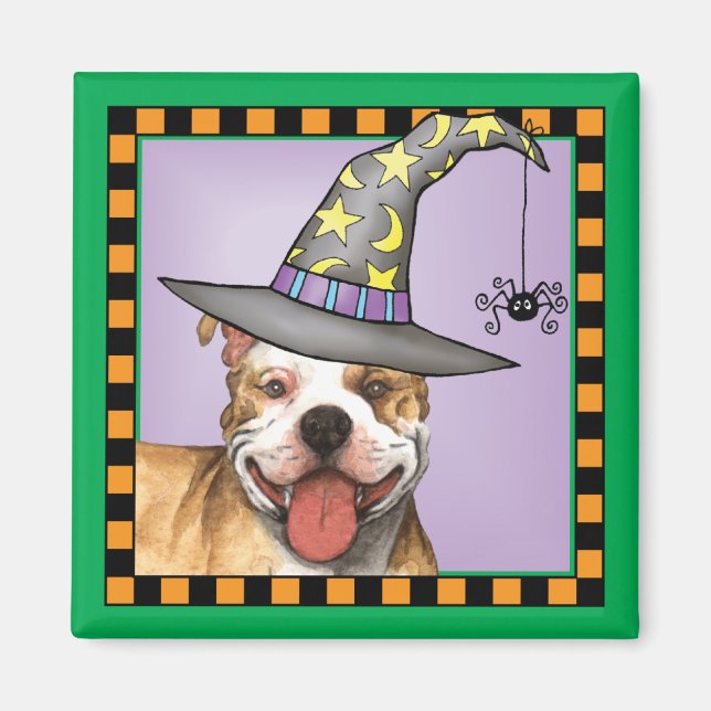 Pit Bull Witch Magnet (Framsidan)