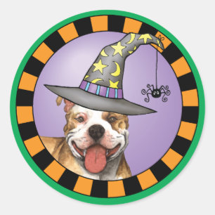Pit Bull Witch Runt Klistermärke