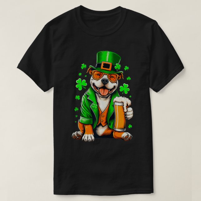 Pit Bulls Costume Saint Paddys Day för Älskare Hun T Shirt (Design framsida)