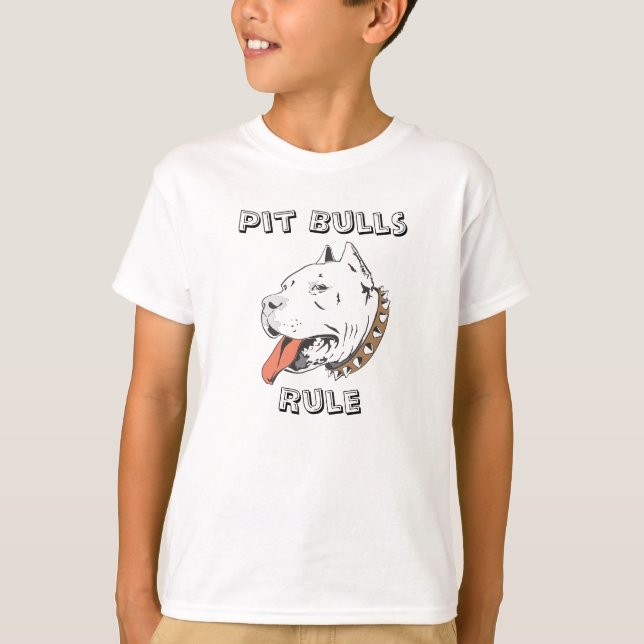 Pit Bulls Rule Boys Tee Shirt (Framsida)