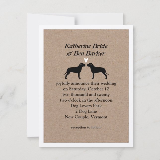 Pit Bulls Wedding-inbjudan Inbjudningar (Framsida)