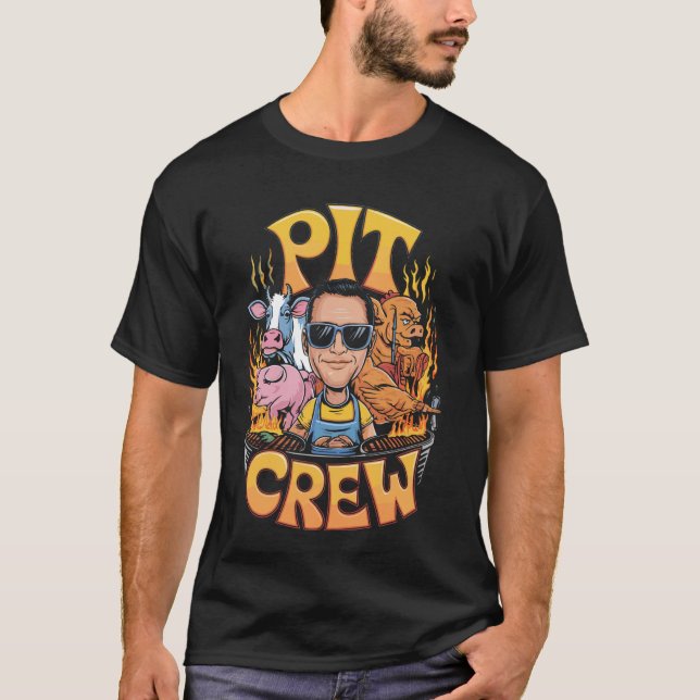 Pit Crew BBQ Ko Gris Kyckling T Shirt (Framsida)