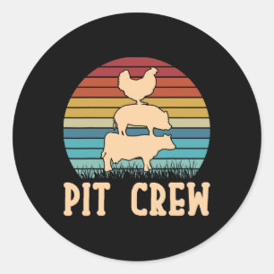 Pit Crew Cow Gris Chicken Byrbecue Grilling Bbq Runt Klistermärke