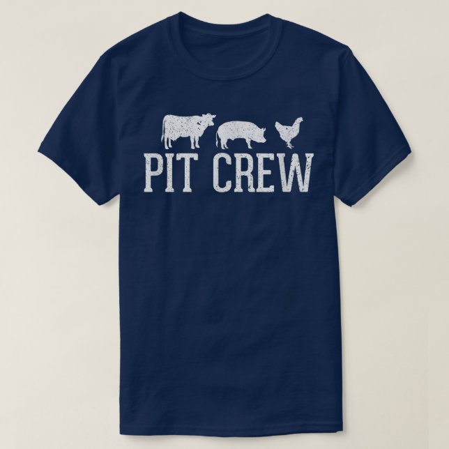 Pit Crew Cow Pig Chicken Barbecue  T Shirt (Design framsida)