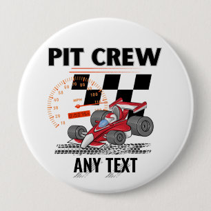 Pit Crew Födelsedagsfest Theme Tävling Cars Knapp