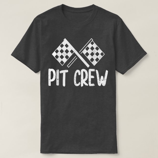 Pit Crew för Tävling Car Party  T Shirt (Design framsida)