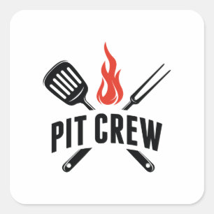Pit Crew Fyrkantigt Klistermärke